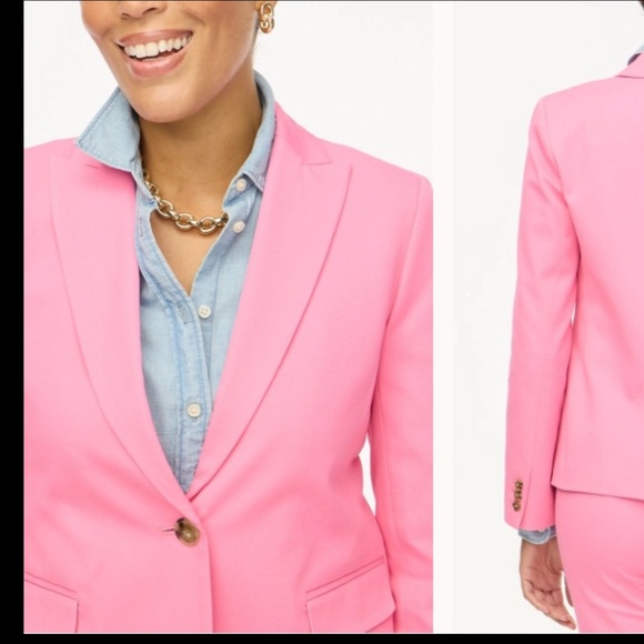 J. Crew Vibrant Pink cotton blend Blazer, size 10, new - Picture 2 of 7